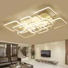 Luzes de teto Controle Remoto Acrílico Dimmable Modern Square Chandelier Decoração Indoor Decoração de Casa Moda Levado Lâmpadas Pingente Lâmpada