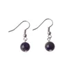 Bead Earrings 8mm Ball Natural Stone Beads Silver Earrings Ladies Fresh and Elegant