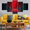 5pcs set Unframed Red Forest Large Trees Landscape Painting On Canvas Wall Art Painting Art Picture For Living Room Decor2706