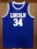 Statek od nas Jezus Shutlesworth # 34 Lincoln Got Game Movie Mężczyźni Koszykówka Jersey Wszystkie szyte S-3XL Wysoka jakość