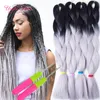 Xpression Trenzado de cabello Tejido de cabello sintético Dos tonos Negro Marrón JUMBO BRAIDS Extensión a granel Cheveux 24 pulgadas Ombre Passion 4664802