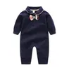 INS high end Baby Brand Clothes Baby Plaid bow Romper Cotton born Baby Girls Boy Spring Autumn Romper Kids Designer Infant Jumpsuits