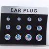 Mix 6 Storlekar 5 kort Internt tråd EAR EAR EXPANDER Plugs Kit Skruva kött tunnelmätare örhänge strandkropp piercing7145405