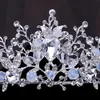 Tiara de noiva coroa acessórios de cabelo de casamento coreano 2019 novas joias de casamento colar de zircônia brincos de três peças terno2741