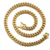 Высокое качество, серебро, золото, нержавеющая сталь 316L, бордюрная кубинская цепочка, мужское ожерелье, браслет, ширина 81012141618 мм, ширина 740quot7556317