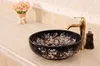 Colorful Ceramic Painting Black plum blossom China Painting wash basin Bathroom vessel sinks washbasin ceramic