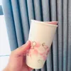 Day Cherry blossom Word coffee cup Pink Sakura Double Insulation ceramics Mug Accompanying cup for out dooor in-car mug 355ML8022994