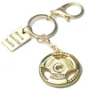 Fashion fitness campaign series men's alloy barbell weight plate key chain