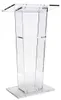Lectern podyum berrak akrilik 47 inç boyunda iç raf kauçuk ayaklar 24x 158 inç üst yüzey3559310