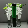Glasrör rökande blåst vattenpipa tillverkar handblåsta bongs transparent 2-hjul tratt glasbubbla huvud
