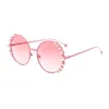 2019 lusso rotonda donna occhiali da sole moda decorazione occhiali da sole da donna sfumature chiare sfumature uv400 occhiali da sole
