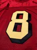 Smallville Clark Kent #8 Superman TV Men Football Jersey Red Retro Sitched S-XL عالية الجودة شحن مجاني