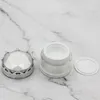 15G 20G COSMETIC CRISE BOTGLE JAR حاوية مستحضرات التجميل فارغة مع غطاء التاج من الذهب الأبيض الفضي