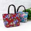 5 Stil ethnische einzelne Handtasche Schulter Bento Boxen Blume Frauen wiederverwendbare tragbare Einkaufstasche Mittagessen Taschen T2D5066