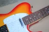 Beyaz Vücut Bağlama ile Kiraz Sunburst Elektro Gitar, Gülağacı Klavye, Beyaz Pickguard yuvarlanmadan, istek olarak özelleştirilebilir