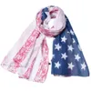 Drapeau américain Écharpe en lin de coton Patriotique US Drapeau rayé américain Écharpe Pashmina Étoiles Imprimer Châle Wrap 180 cm * 90 cm en gros 4 styles