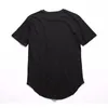 ZSIIBO TX135 men's T Shirt West Extended T-Shirt Men clothing Curved Hem Long line Tops Hip Hop Urban Blank