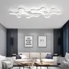 Louleurs de plafond LED modernes pour le salon Chambre d'étude Salle Whiteblack Couleur créative lampe de plafond moderne 90260V5278357