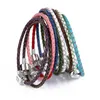 Hoge kwaliteit fijne sieraden geweven 100% lederen armband mix grootte 925 zilveren gesp kraal past pandora charms armband DIY markeren WCW235