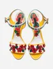Salto robusto mulheres gladiador sandálias flores senhoras vestido de casamento sandálias sapatos de couro do verão feminino projeto sandálias bombas sapatos zapatos