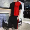 Högkvalitativ Loose Summer Män Set Sportkläder Fashion 2020 Mens Kläder T-shirts Shorts Casual Tracksuits Male Track Suit Plus