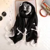 Autumn Soft Silk Hijab Scarf Women Designer Pashmina Shawl Femme Brand Bufanda Mujer Foulard Nya damer Muslim Sjaal Echarpe SFN482653533