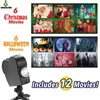 LED-effekter Window Projector Display Laser DJ Stage Lampa Jul Spotlights Wonderland 12 Film Halloween Party Lights