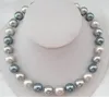 Collana di perle d'acqua dolce MULTICOLOR in argento 10-11mm con spilla da 18 "14K
