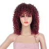 Afro kinky krullend pruiken voor zwarte vrouwen hoge temperatuur vezel gemengd bruin en blond kleur synthetisch kort haar