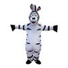 2019 Hot Sale Vuxen Storlek i Madagaskar Zebra Mascot Kostym Madagaskar Marty Mascot Kostym Gratis frakt