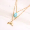 Mystical Mermaid Pendant Necklace Gold Whale Tail Water Droplets Stone Charm Choker Necklaces Collar For Women Boho Jewelry3323186