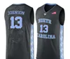 الرجال المخصصون شباب النساء خمر UNC Tarheels Cameron Johnson#13 كرة السلة Jersey Size S-4XL أو مخصص أي اسم أو رقم قميص