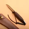Najwyższej jakości Survival prosty nóż myśliwski wysoki węgla stalowa kropla ostrze pełny tang uchwyt noże z osłoną skórzaną