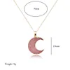 New Pink Black Moon Resin Stone Pendant Necklace Women Druzy Drusy Gold Color Chain Necklace for Female Link Chain