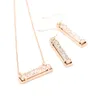 High Polished Alloy Rectangle Resin Stone Inlay Choker Pendant Necklace Mini Long Bar Druzy Pendant Necklace Women Fashion