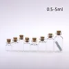 0.5ml 1ML 3ML 5ML الزجاجات واضح تنجرف الزجاج مع كورك خشبي زجاجة الانجراف لقضاء عطلة عيد الميلاد الديكور هدية الجرار