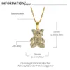 Masculino feminino charme ouro prata urso pingente colar strass gelado moda hip hop jóias de aço inoxidável longa corrente punk desi3363252