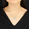 Collier pendentif tortues animaux, opale bleue naturelle, bijoux pour femmes, alliage d'argent, tortue de plage élégante, colliers 2839