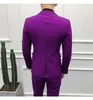 2019 3PC Suit Men purple Brand New Slim Fit Business Formal Wear Tuxedo High Quality Wedding Dress Mens Suits Casual Costume Homme290z