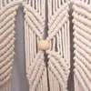 Macrame Plant Hanger Indoor Outdoor Hanging Planter Basket Cotton Rope Braided Craft Wall Hanger with Natural Beads Boho Decor