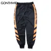 Gonthwid مخطط المرقعة حريم السراويل الرجال 2017 ركض sweatpants ركض بنطلون كتلة اللون عارضة الذكور الذكور الشارع الشهير Y190509