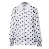 Nowa Celmia Kobiety Wave Point Bluzki Koszule Z Długim Rękawem Przyciski Casual Loose Polka Dot Prace Top Plus Size Blusas Femininas