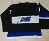 Mi08 Mens Vintage Movie Hawks Adam Banks Hockey Jerseys #9 Black Stitched Shirts S-XXXL Good quality