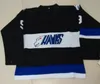 Mi08 Herren Vintage Movie Hawks Adam Banks Hockey-Trikots #9 Schwarz genähte Hemden S-XXXL Gute Qualität