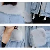 Casual Cotton Liner Fur Collar Denim Jackets Women Korean Loose Hardy Warm Black Denim Coat Female Winter Cowboy Parka Outwear T200111