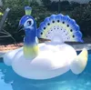 150cm colorful inflatable peacock mattress adult girl women water floating toy giant swan flamingo swim ring tubes swimming pool lounge raft