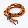 108*8mm Natural Sandalwood Buddhist Buddha Meditation 108 beads Wood Prayer Bead Mala Bracelet Women Men Jewelry