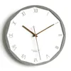ساعة الحائط الشمال الصامت على مدار الساعة تصميم حديث بسيط ساعة غرفة معيشة جولة أبيض Horloge Murale Home Yy60WC1