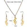 Acciaio inossidabile in acciaio in argento color lucertola gioiello set di gioielli di moda gioielli gecko set di gioielli set di orecchini penzolanti per donne