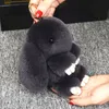 14cm sevimli Pluff Bunny Keychain Rex Orijinal Tavşan Kürk Anahtar Zincirleri Kadın Çanta Oyuncak Bebeği Kabarık Pom Pom Güzel Ponpon Keyasyon